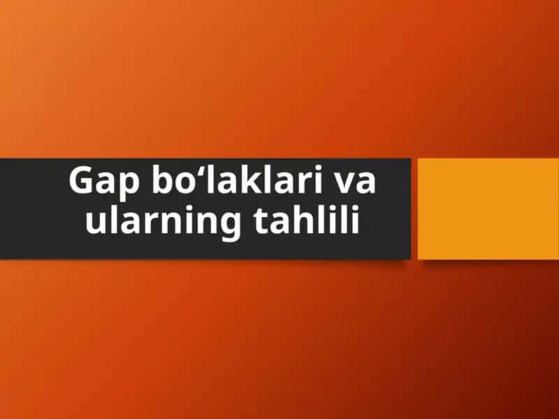 Gapbo‘laklari va ularning tahlili 1