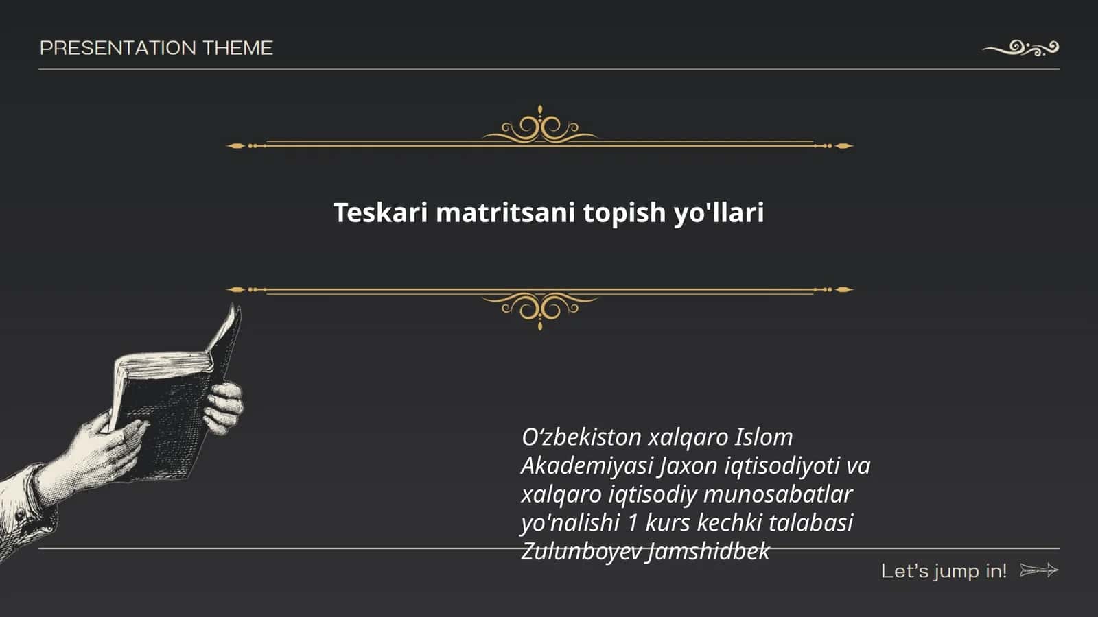 Teskari matritsani topish yo'llari 1