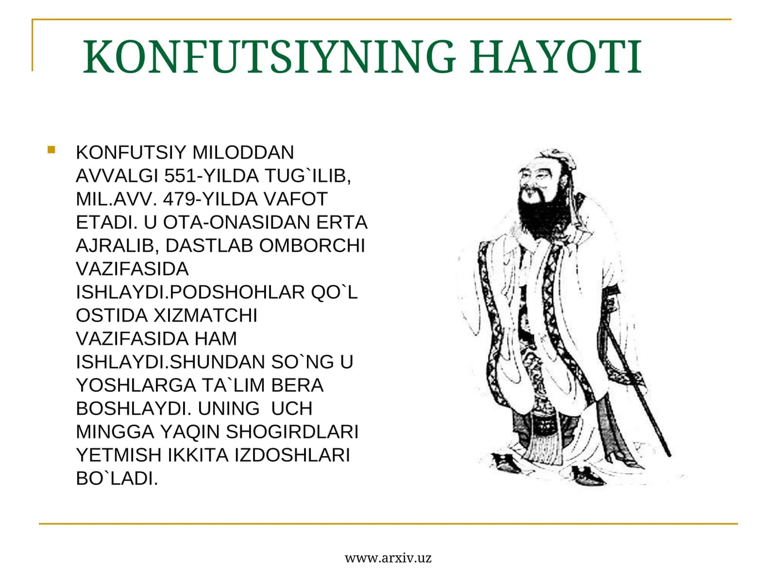 KONFUTSIYNING HAYOTI 1