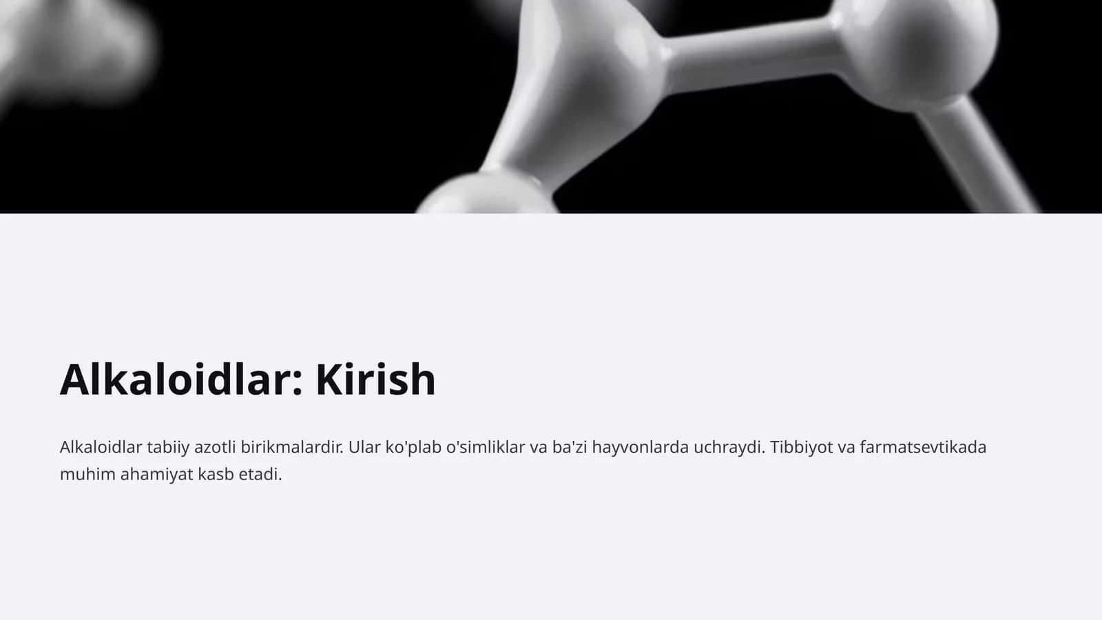 Alkaloidlar: Kirish 1
