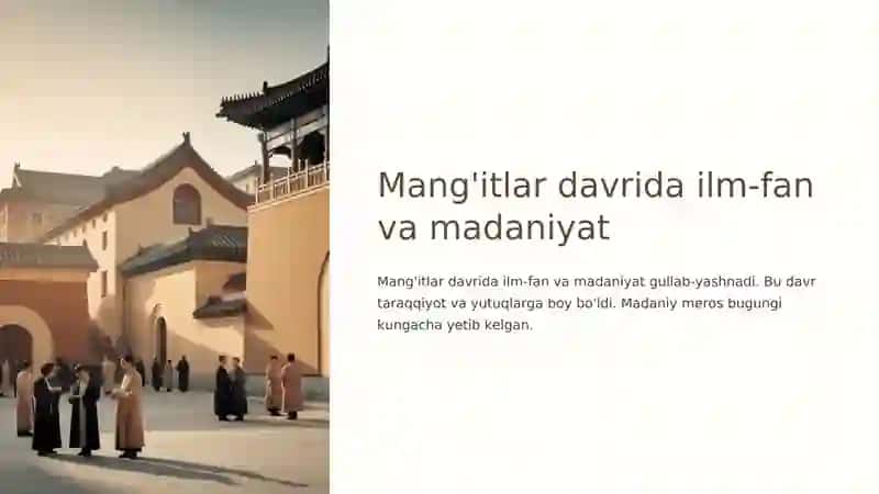 Mang'itlar davrida ilm-fan va madaniyat