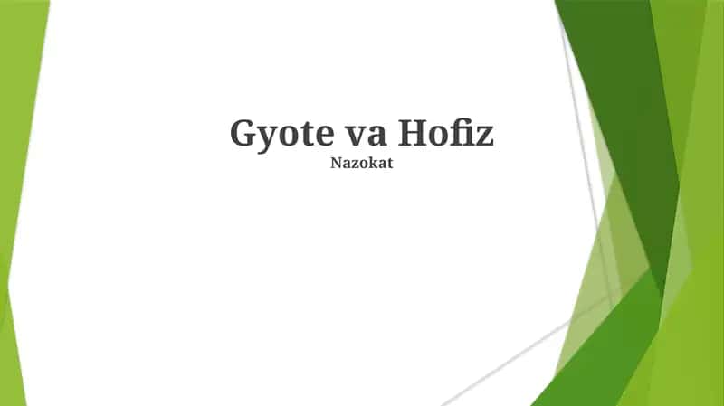 Gyote va Hofiz 1