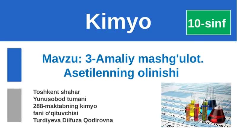 Asetilenning olinishi 1
