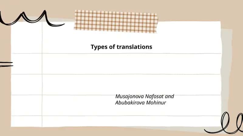 Types of translations 1