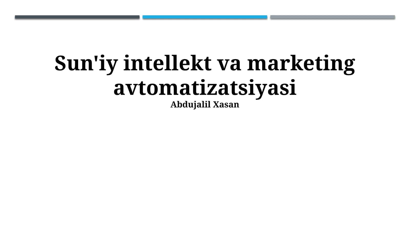 Sun'iy intellekt va marketing avtomatizatsiyasi 1