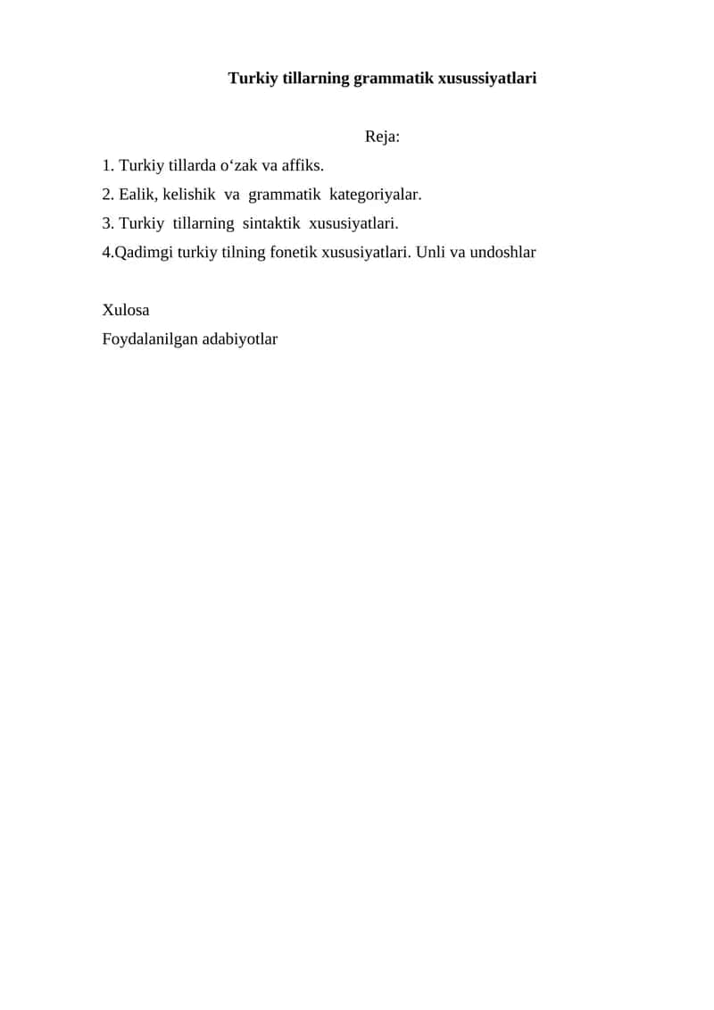 Turkiy tillarning grammatik xusussiyatlari 1