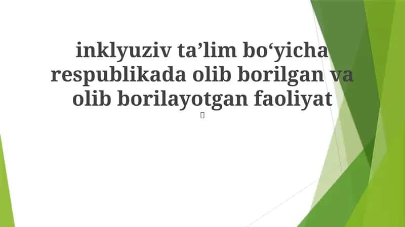Respublika Inklyuziv Ta'lim Strategiyasi 1