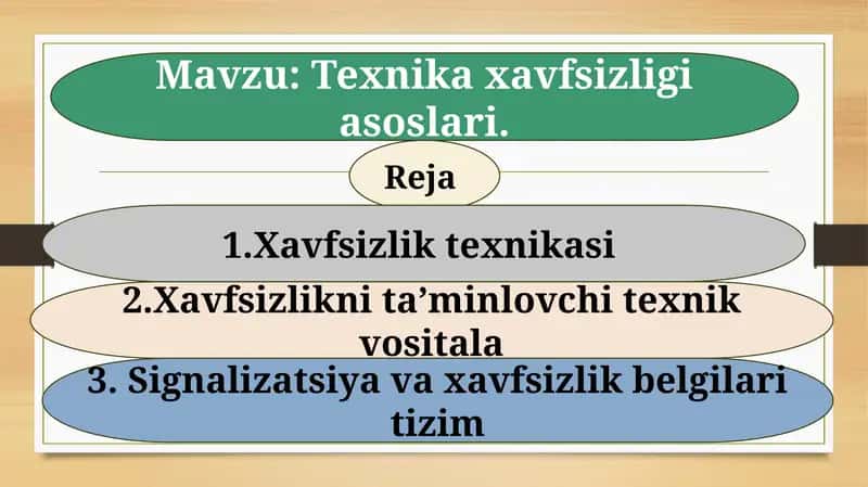 Xavfsizlik texnikasi 1