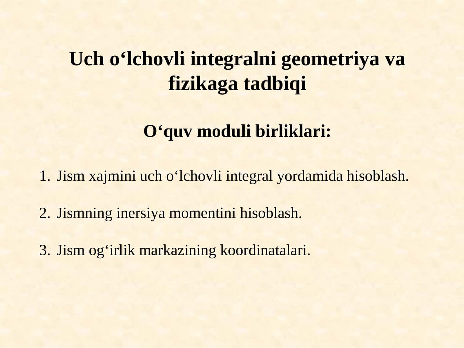 Uchо‘lchovli integralni geometriyava fizikaga tadbiq 1