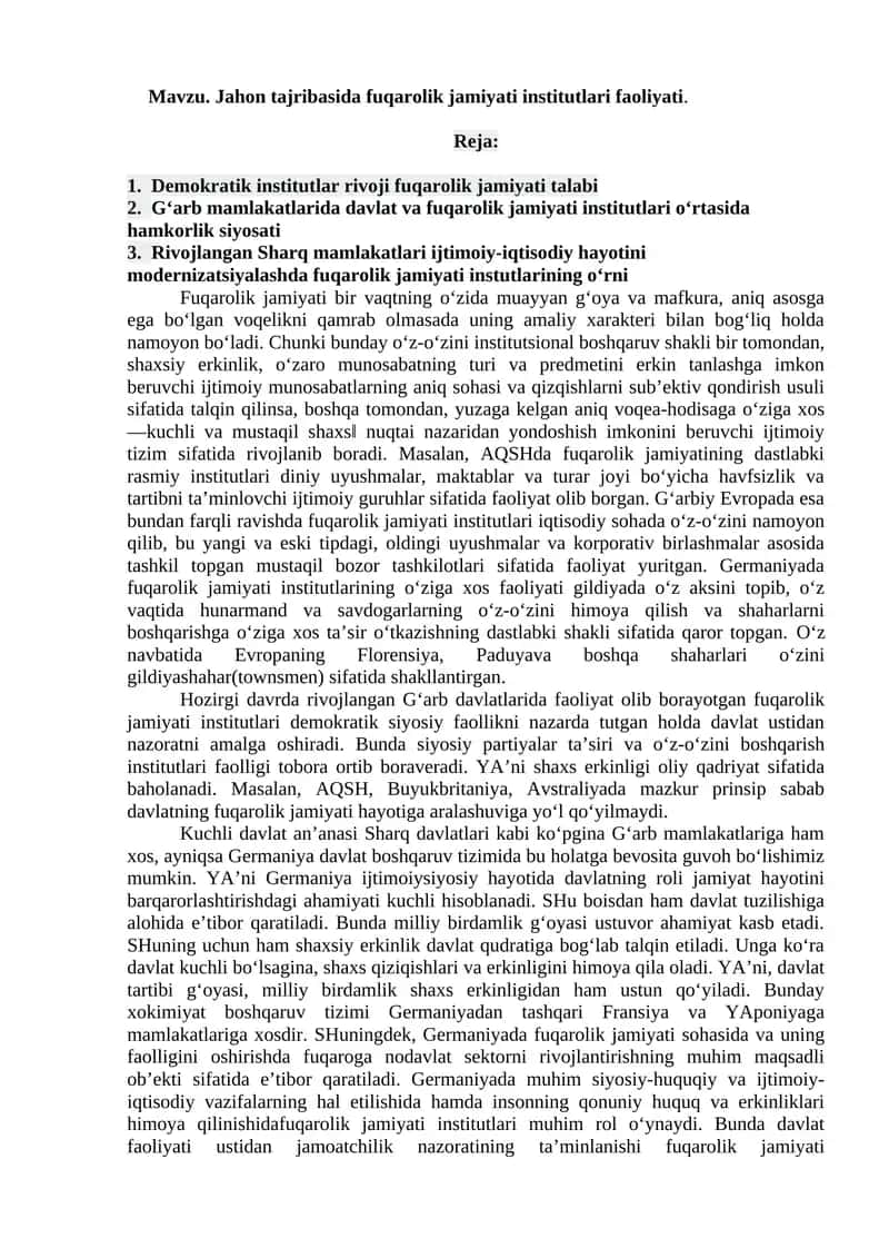 Fuqarolik jamiyati institutlari faoliyati 1