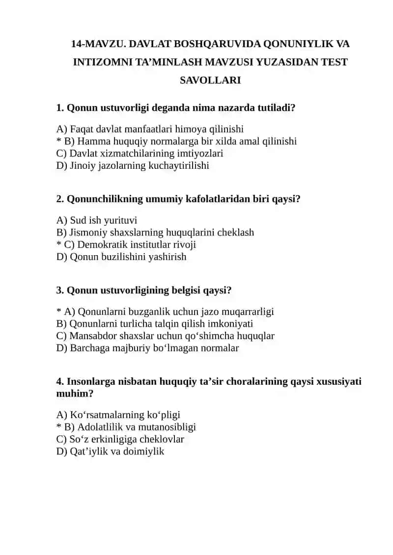 Qonunlar va huquq
