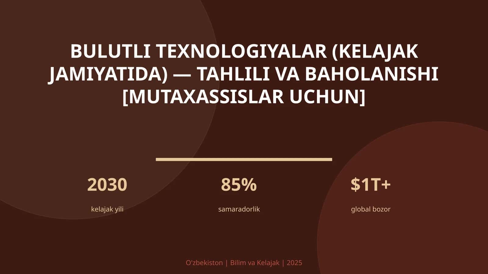 Bulutli texnologiyalar (kelajak jamiyatida) — tahlili va baholanishi [mutaxassislar uchun] 1