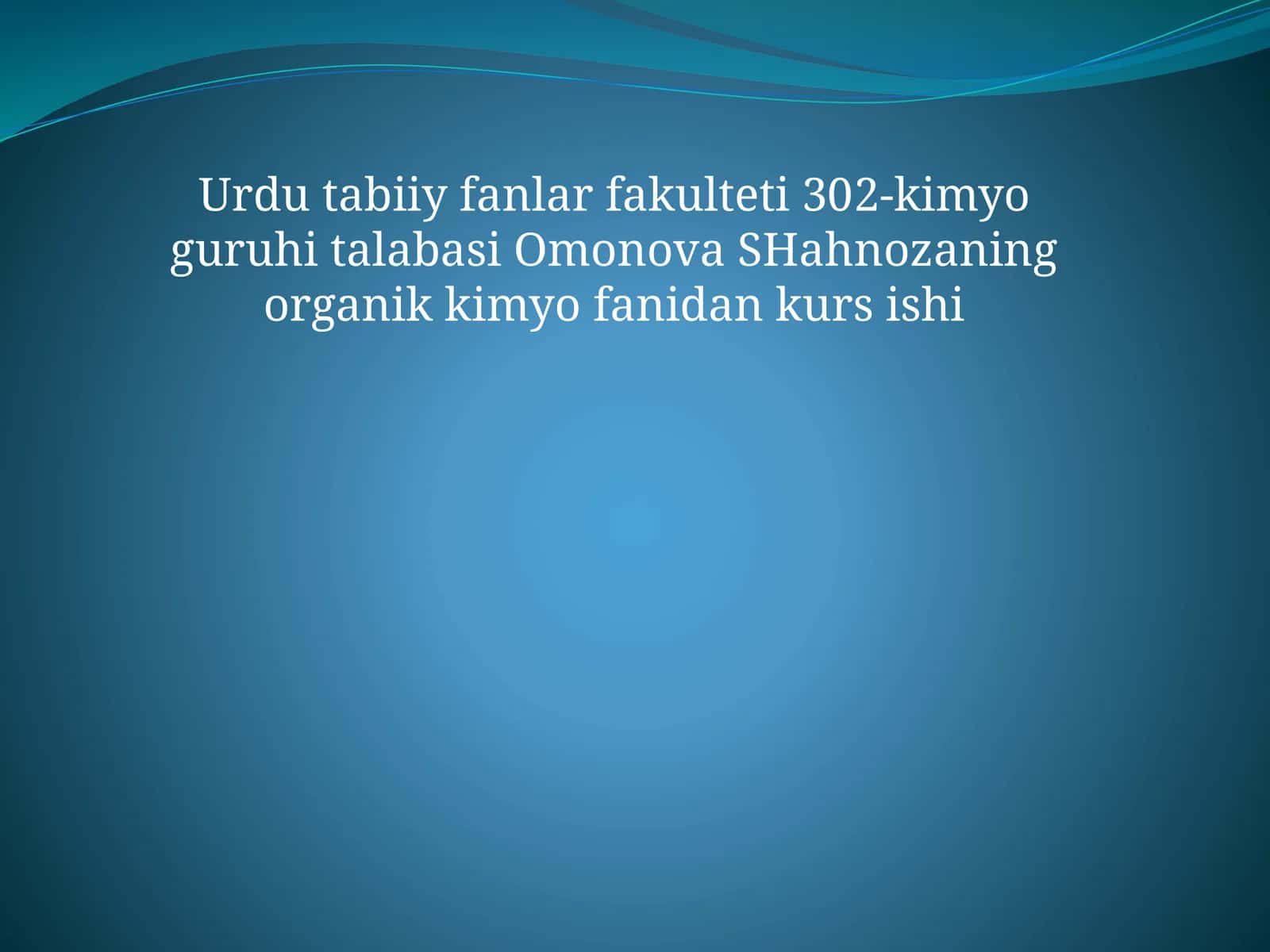 Kimyo Guruhiga Kirish 1
