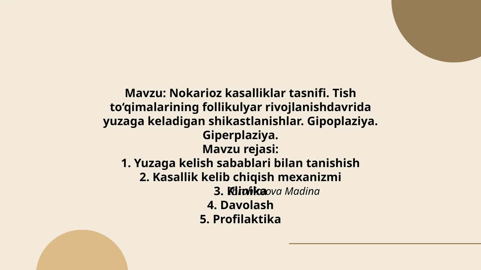Nokarioz kasalliklar tasnifi 1