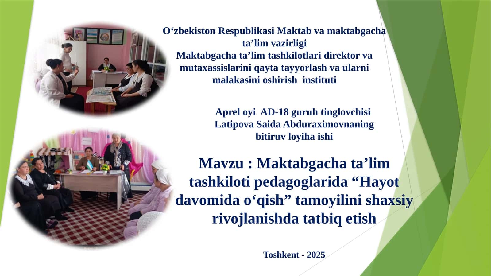 Apreloyi AD-18 guruh tInglovchisi 1