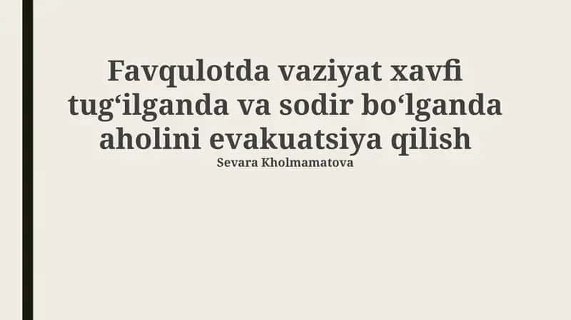Evakuatsiya jarayoni 1