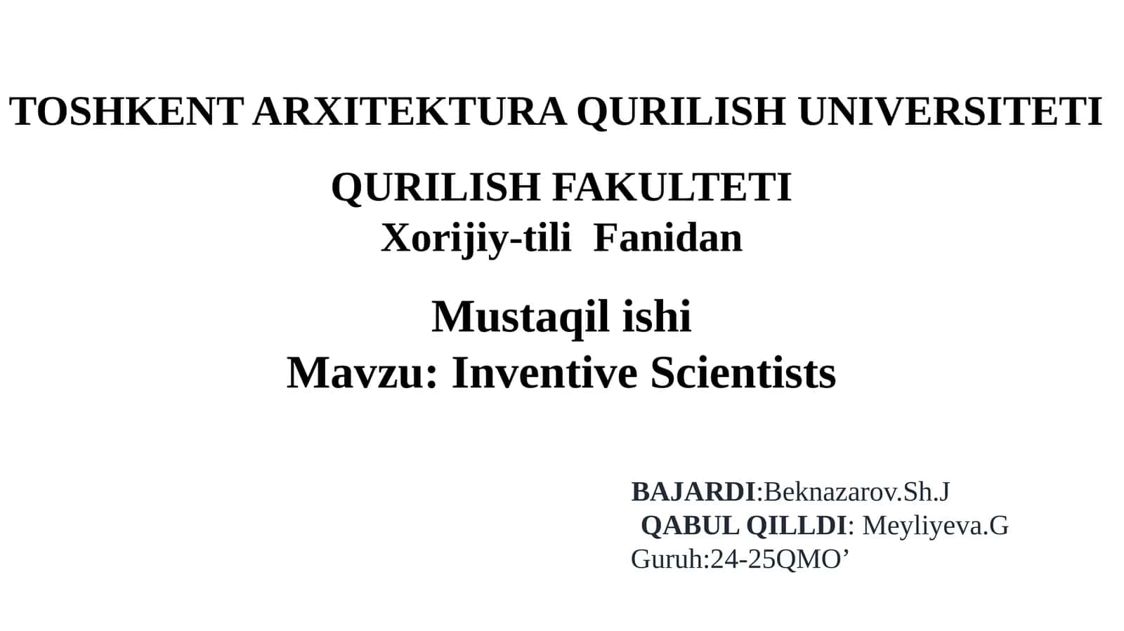 Inventive Scientists 1