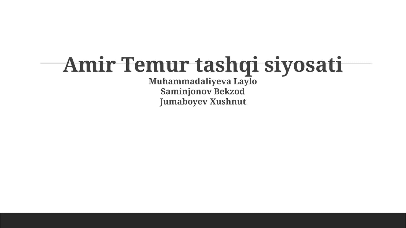 Amir Temur tashqi siyosati 1