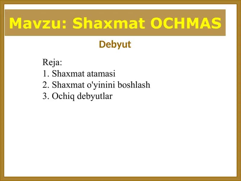 Shaxmat OCHMAS 1