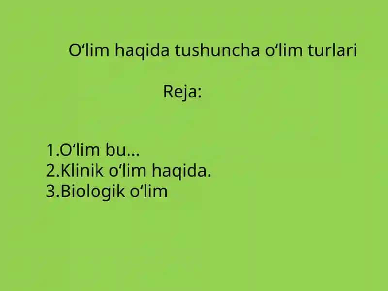 Oʻlim haqida tushuncha