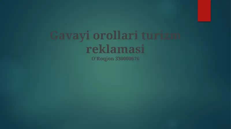Gavayi Orollari turizm reklamasi 1