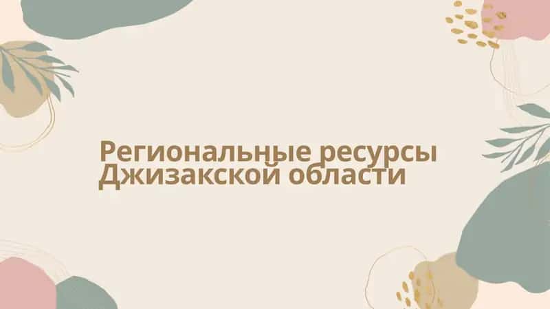 Региональные ресурсы Джизакской области 1
