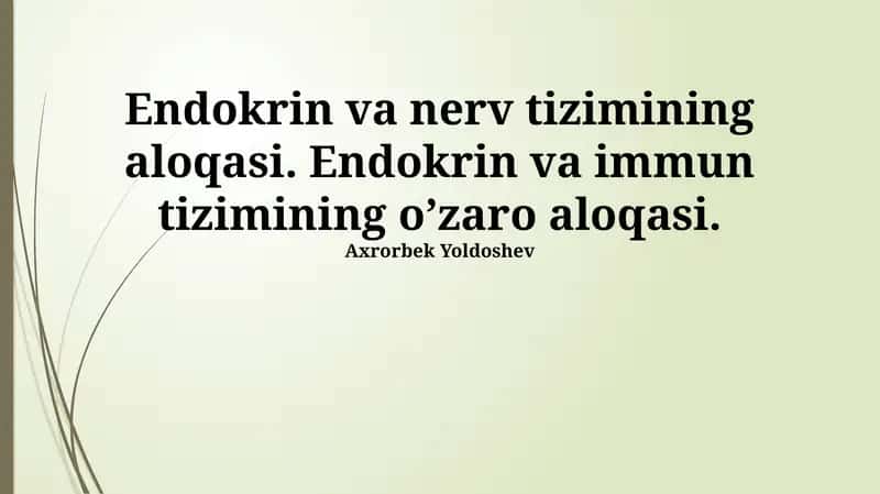 Endokrin va nerv tizimining aloqasi 1