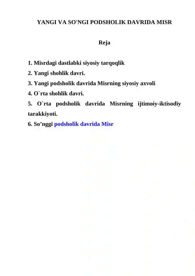 Misrning siyosiy tarqoqlik davri
