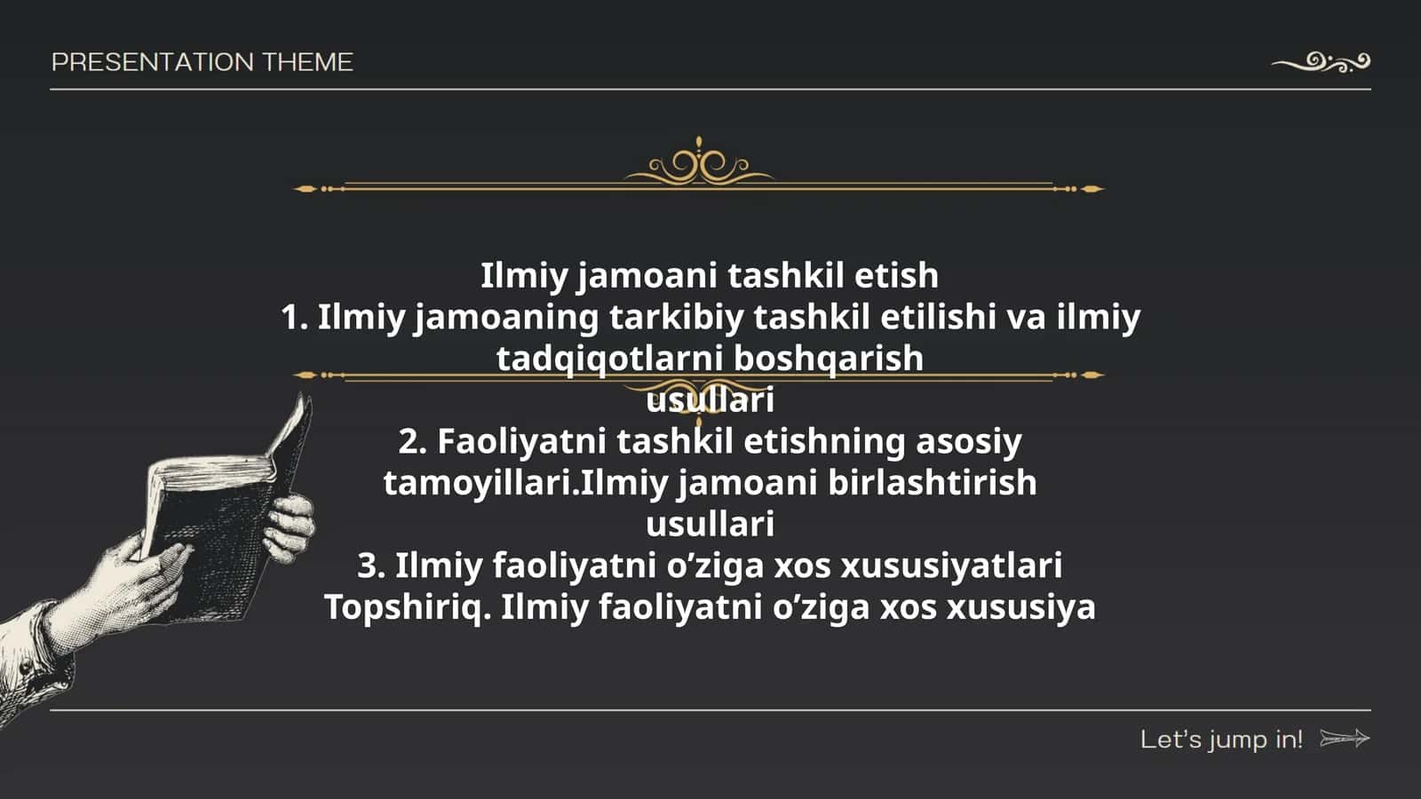 Ilmiy jamoani tashkil etish 1