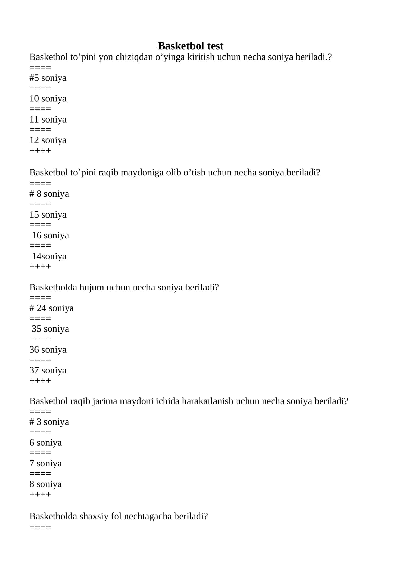 Basketbol test 1