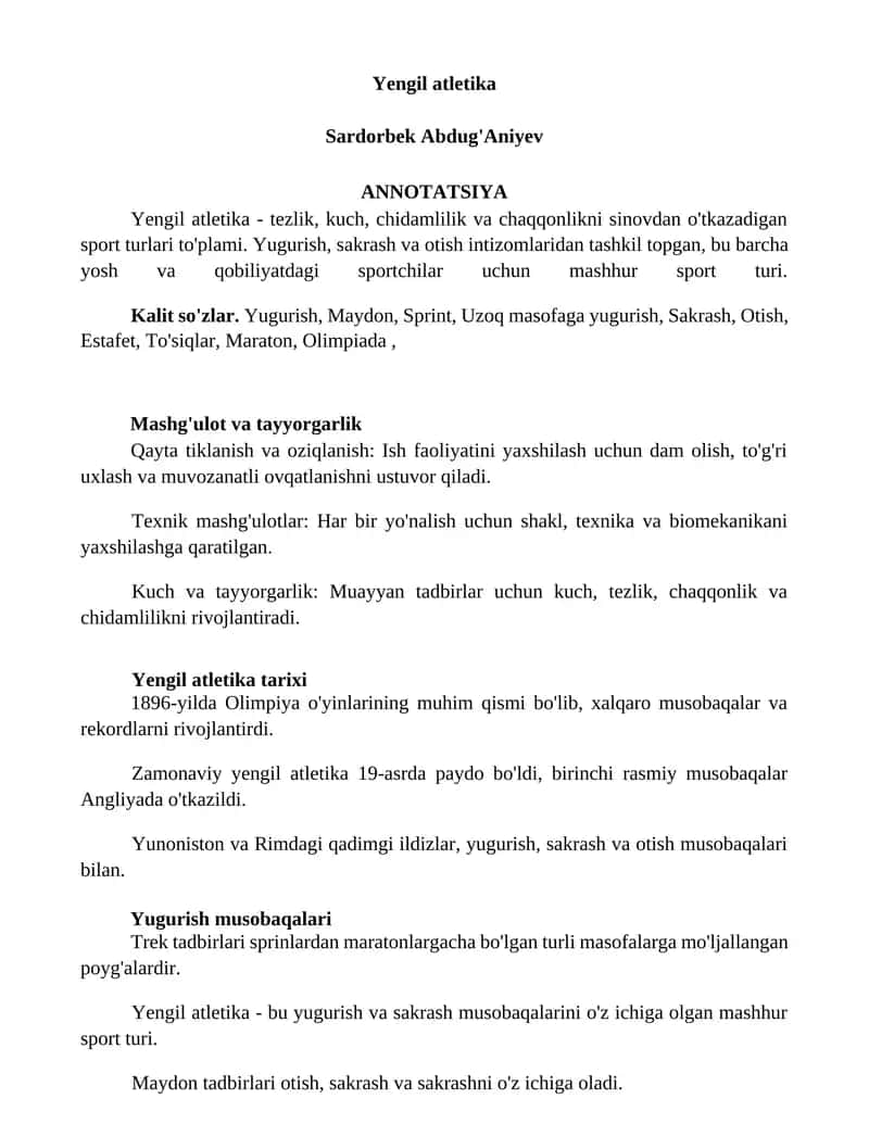 Yengil atletika 1