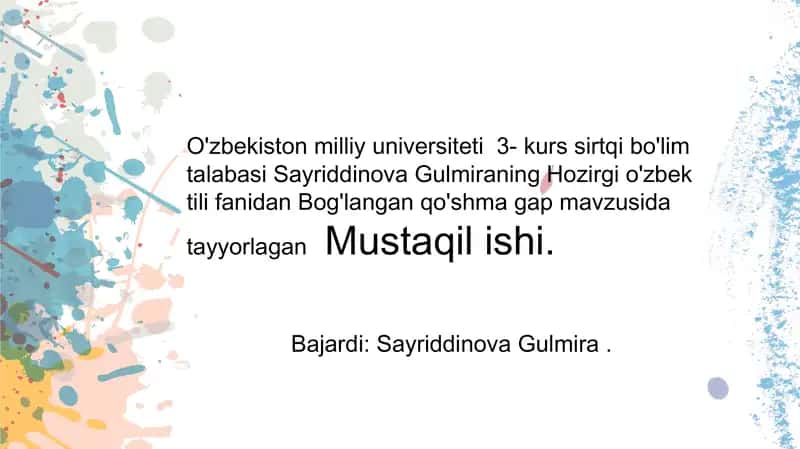 Bog'langan qo'shmagaplar 1