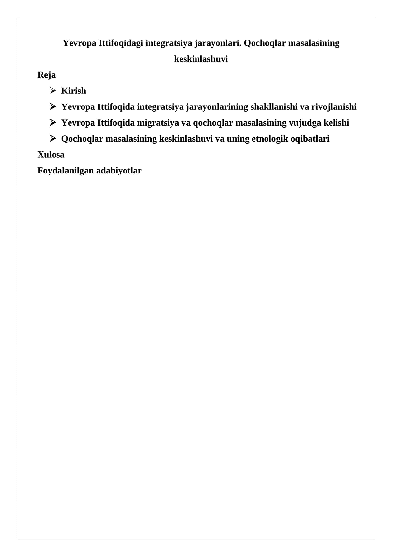 Yevropa Ittifoqidagi integratsiya jarayonlari 1