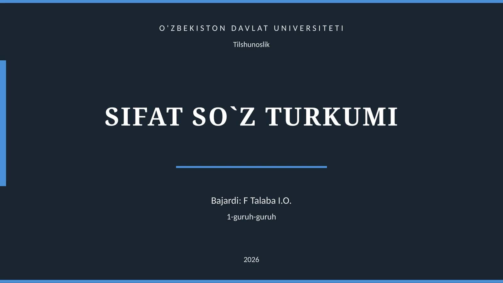 SIFAT SO`Z TURKUMI 1
