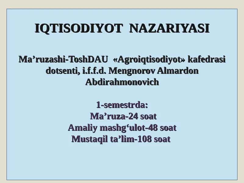 IQTISODIYOTNAZARIYASI 1