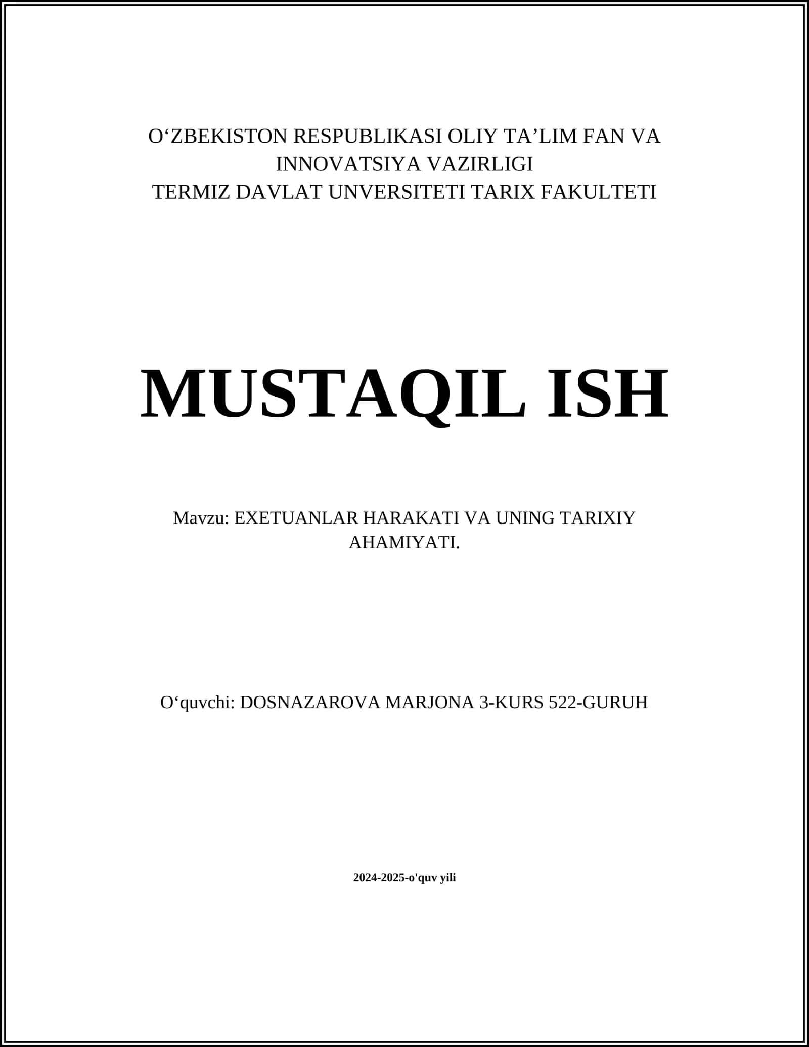 EXETUANLAR HARAKATI VA UNING TARIXIY AHAMIYATI 1