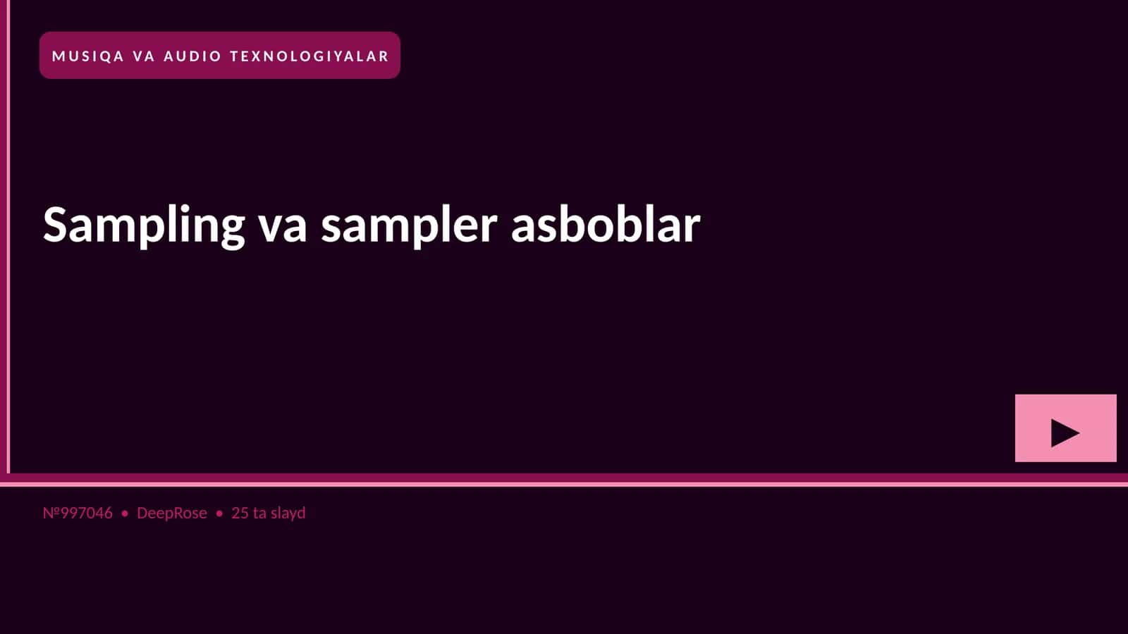 Sampling va sampler asboblar 1