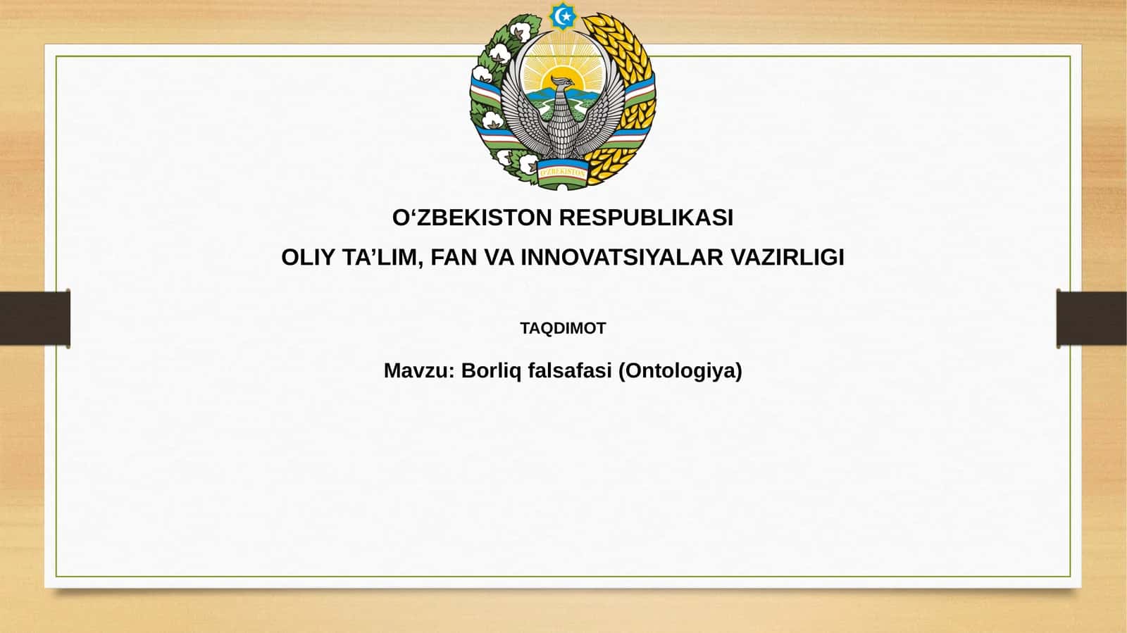 Borliqfalsafasi (Ontologiya) 1