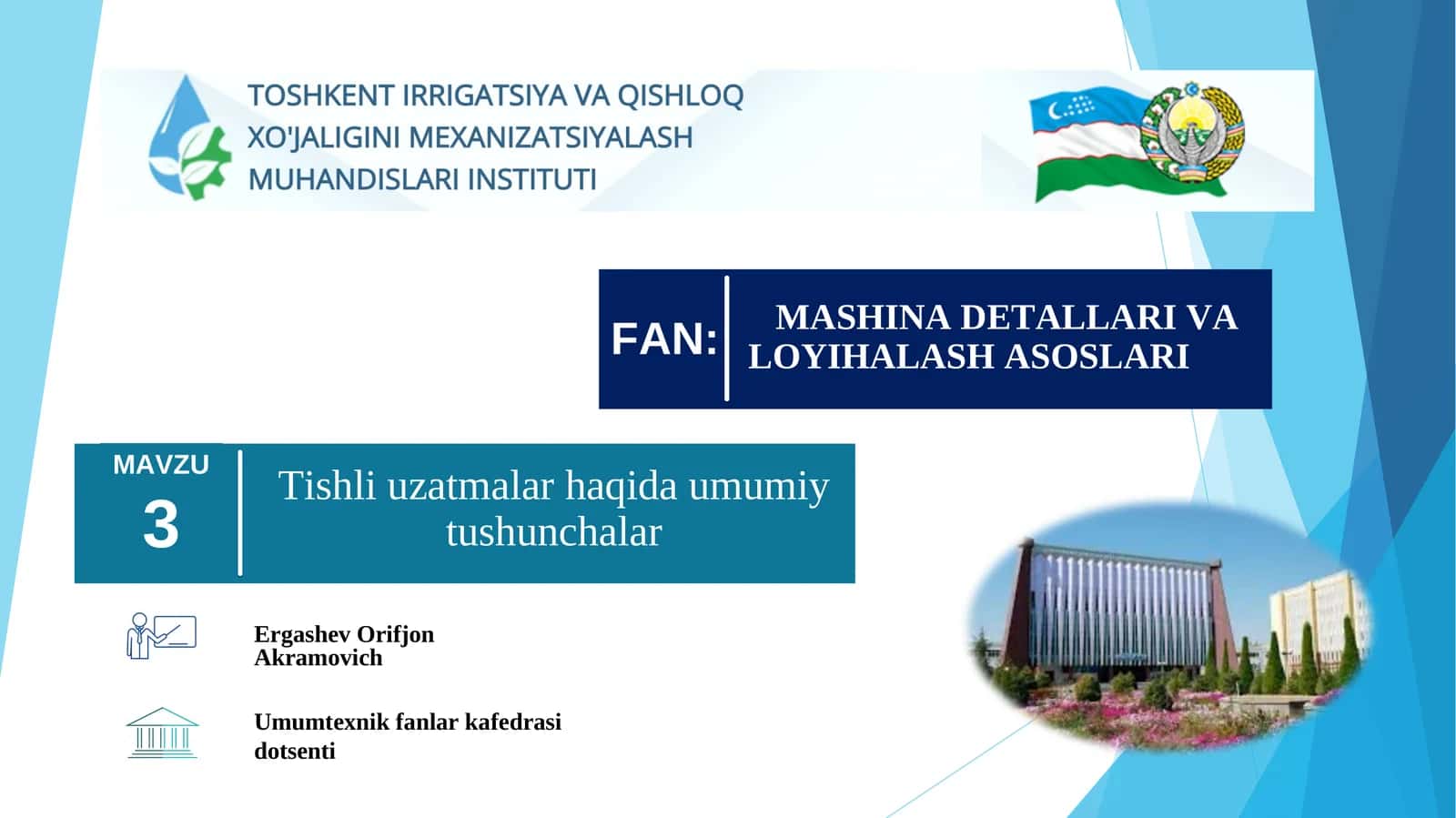 Tishli uzatmalar haqida umumiy tushunchalar 1