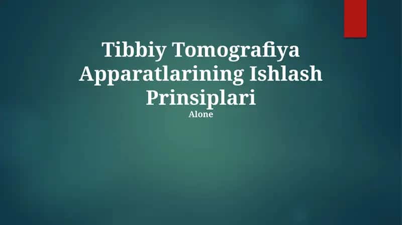 Tibbiy Tomografiya Apparatlarining Ishlash Prinsiplari 1