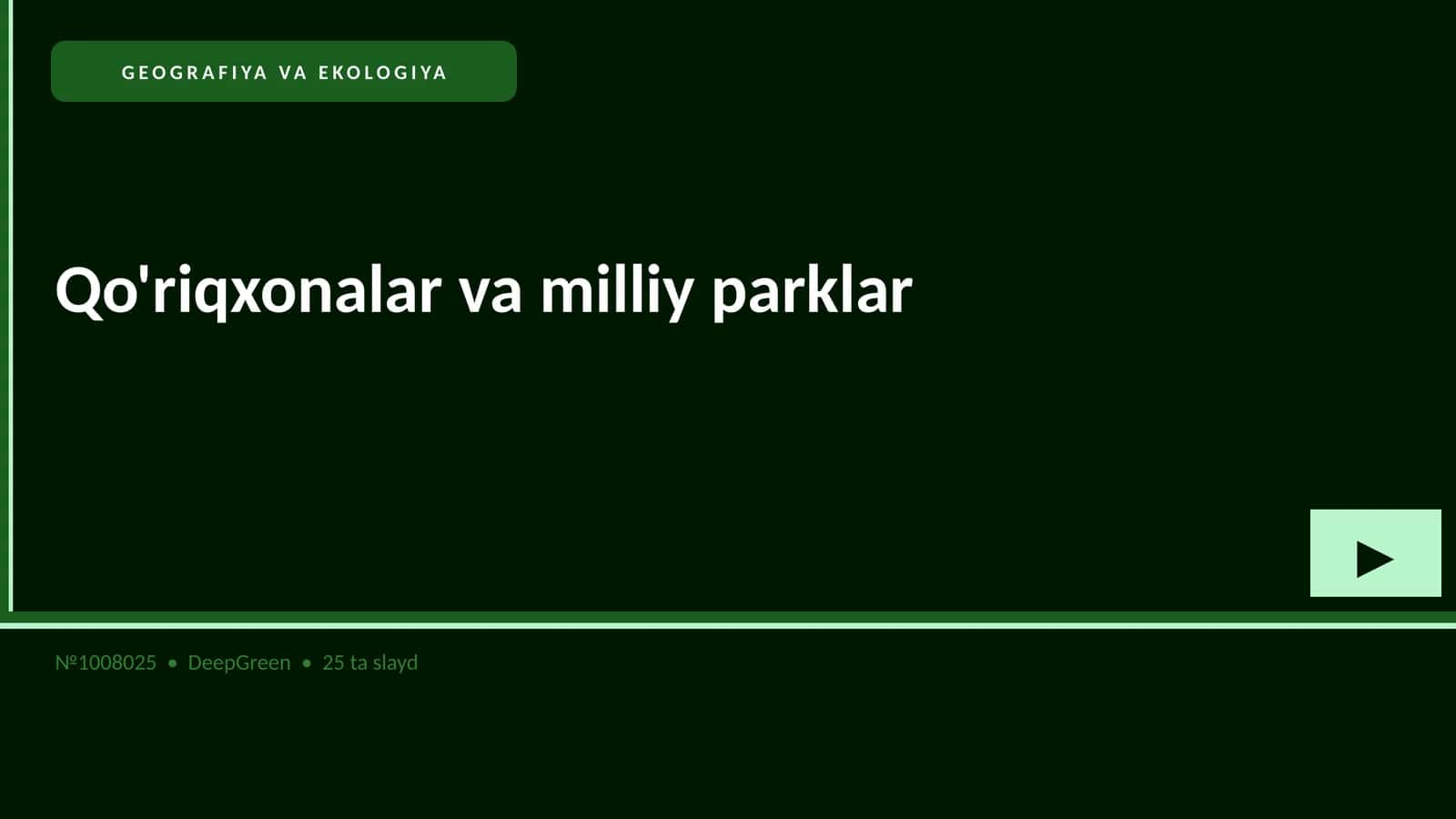 Qo'riqxonalar va milliy parklar 1