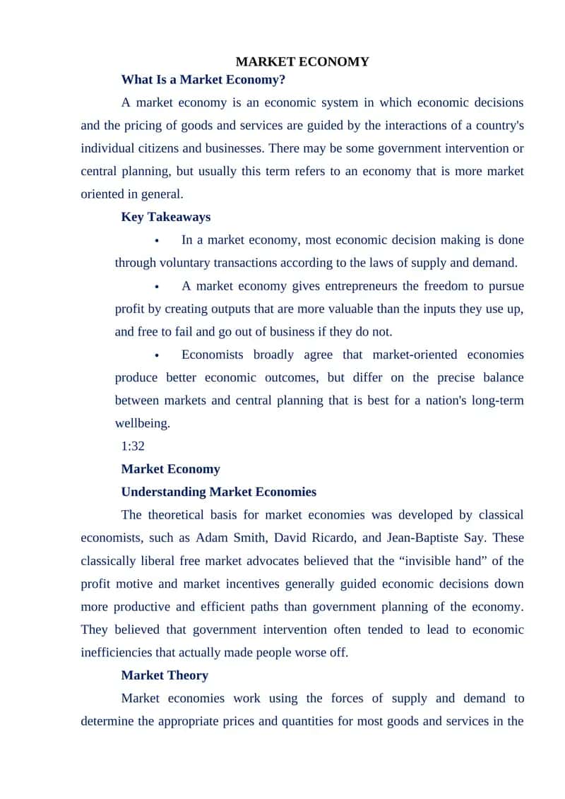 Market Economy 1
