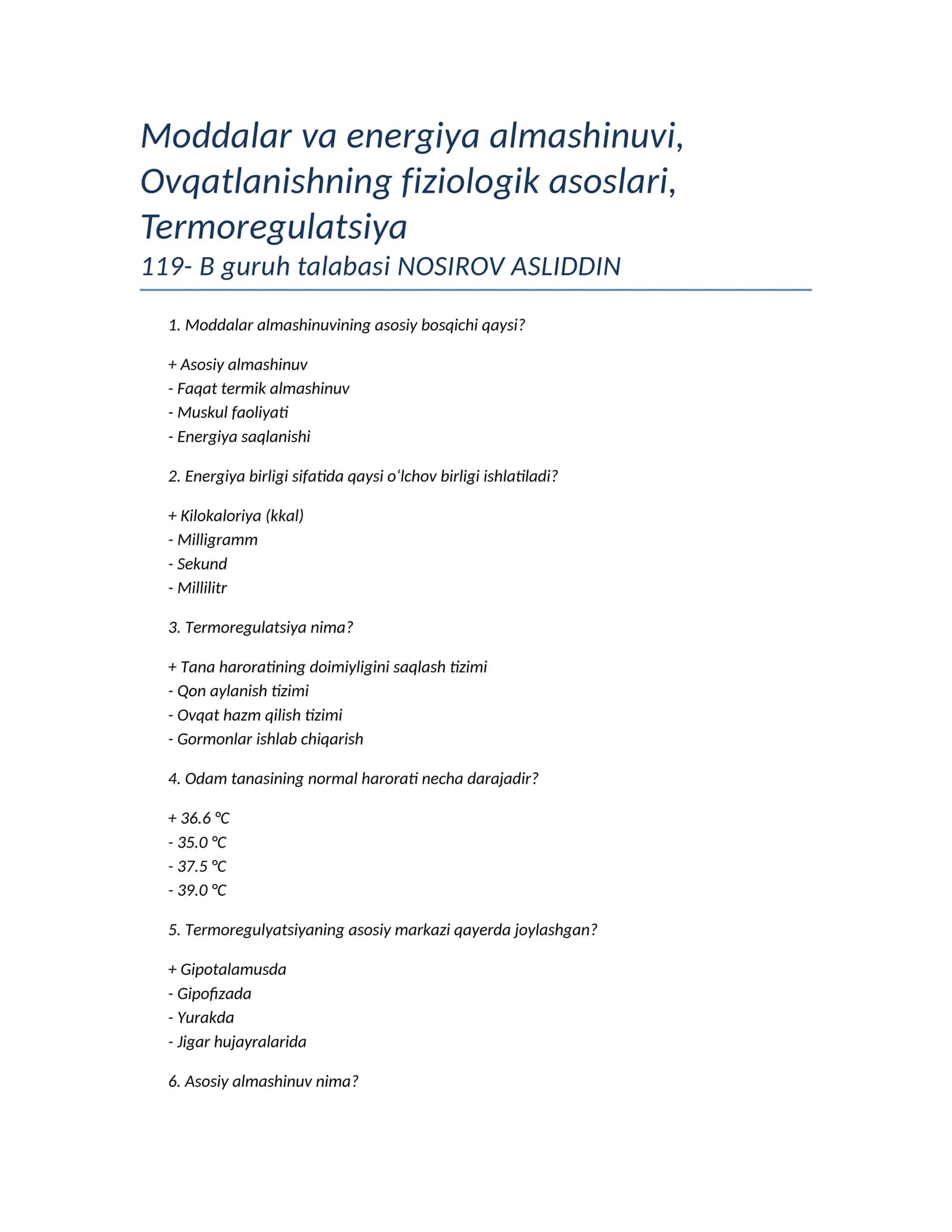 Moddalar va energiya almashinuvi 1
