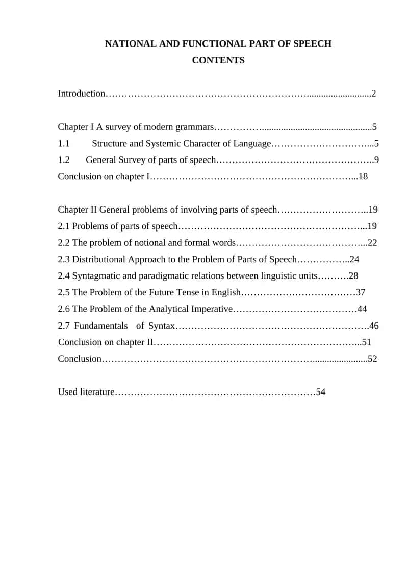 NATIONAL AND FUNCTIONAL PART OF SPEECH 1