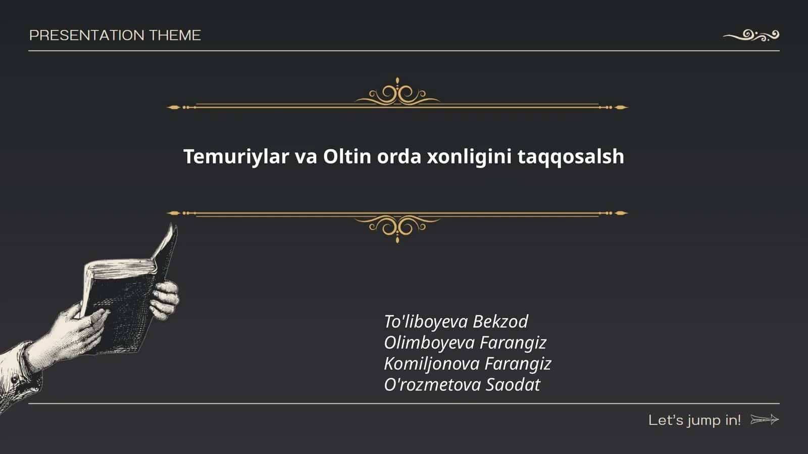 Temuriylar va Oltin orda xonligini taqqosalsh 1