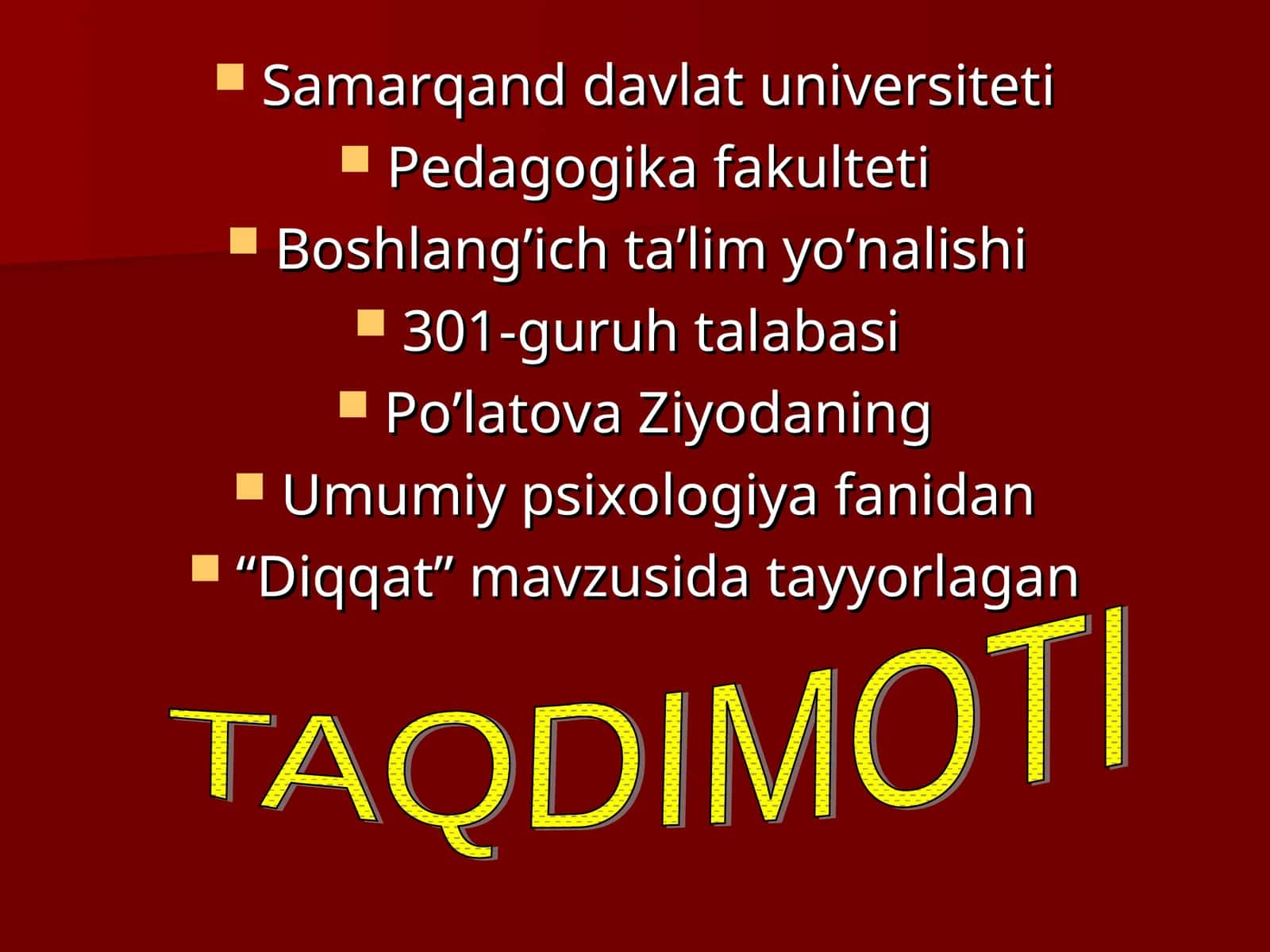 Diqqatning Xususiyatlari 1