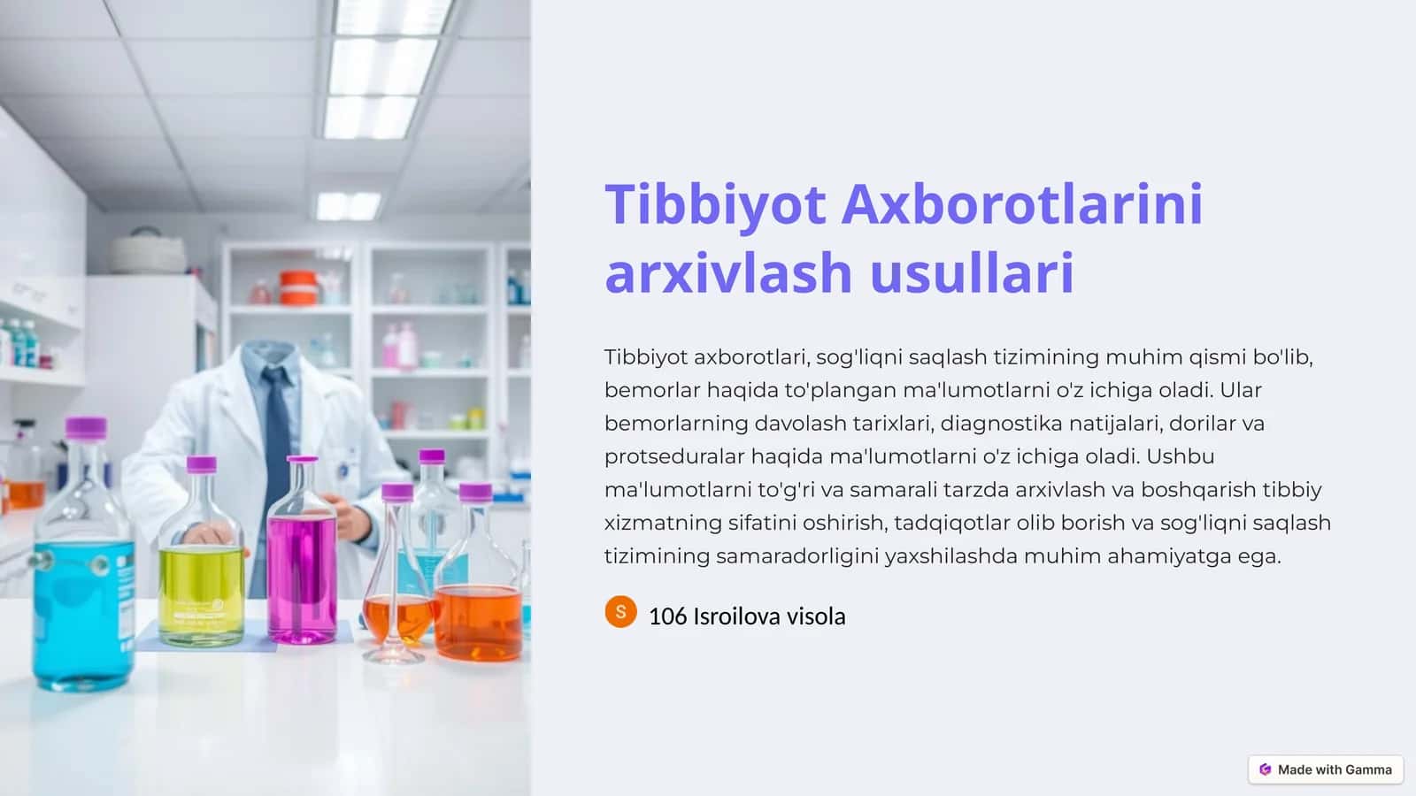 Tibbiyot Axborotlarini arxivlash usullari 1