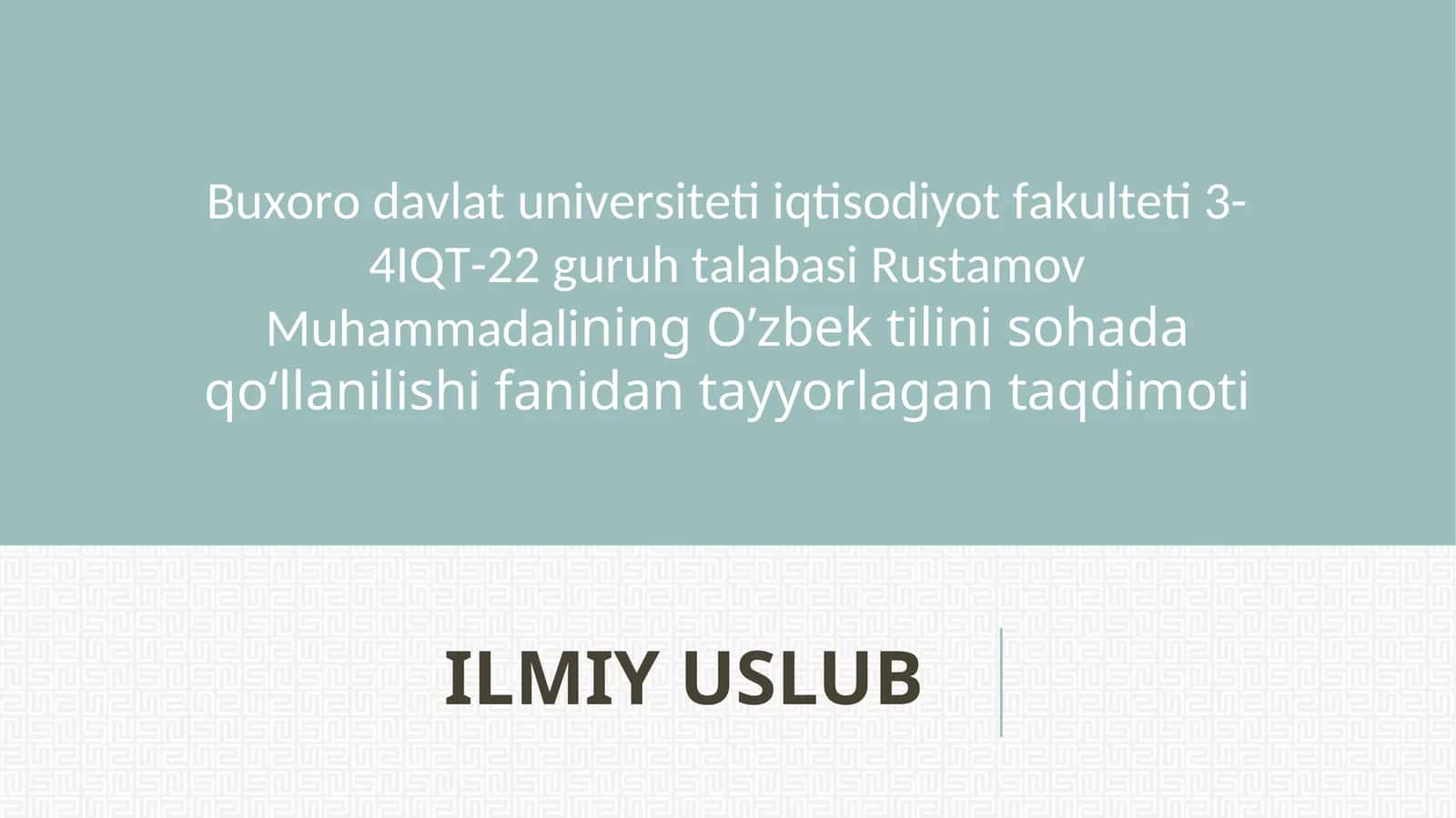 ILMIY USLUB 1
