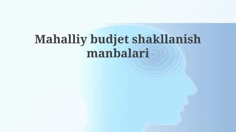 Mahalliy budjet shakllanish manbalari 1