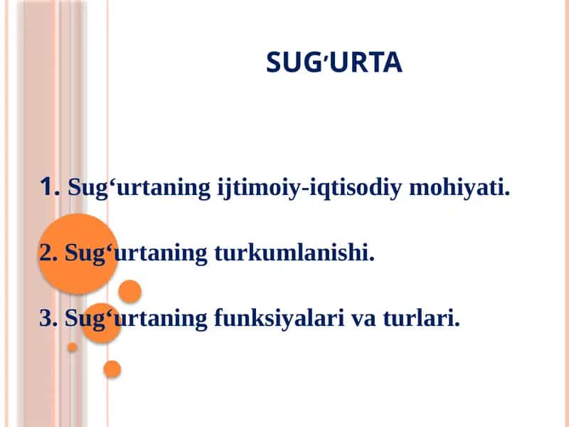 Sug'urta Tushunchasi 1